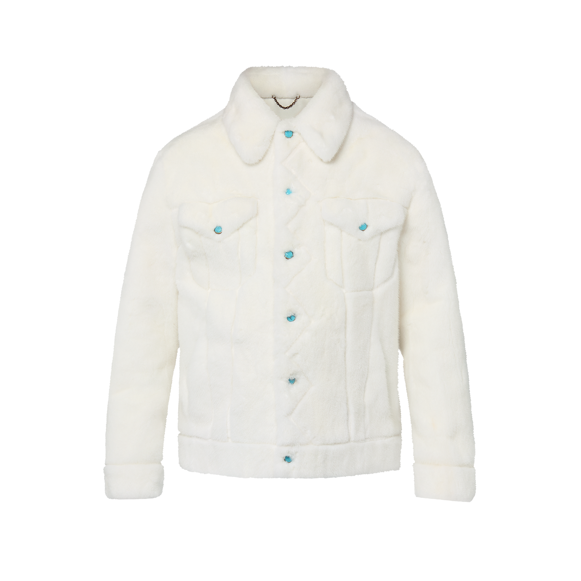 ルイ・ヴィトン ミンクファーボタン ショートジャケット レディース 紫